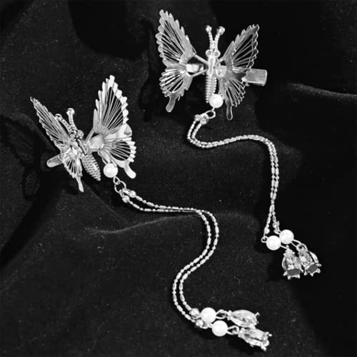 4 ПАРЧИЊА Поместување Ресел Пеперутка Клипови ЗА Коса 3Д Метални Подвижни Крилја Пеперутка Шноли Невеста Свадба Додатоци За