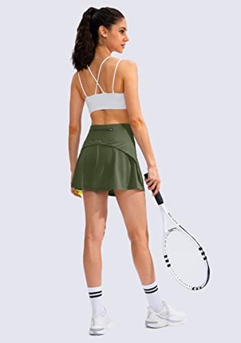 YYV женски плетени тениски здолништа со 4 џебови голф атлетски здолништа за жени со голема половината за вежбање во теретана