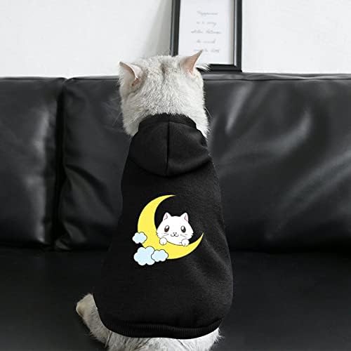 Симпатична мачка на месечината миленичиња зимска маичка со капа за кучиња мачки кутре облека симпатична носија