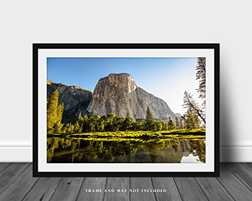 Фотографија на Сиера Невада Печатена слика на Ел Капитан на летното утро во Националниот парк Јосемит Калифорнија Западен wallид