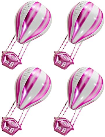 Ipetboom Топол Воздух Балон Украси 4 парчиња Топол Воздух Балон Украси, Топол Воздух Балон Надувување Бебе Туш Украси Алуминиумска