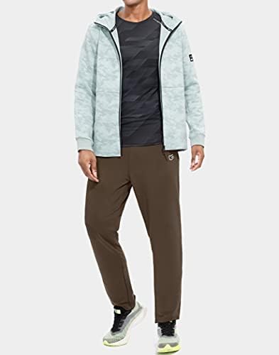 G Постепени машки џемпери со џебови со патенти со патеки со атлетски панталони за мажи кои трчаат, вежба, тренинг