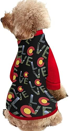 Смешна Star Love Colorado Print Sweatshirt Pet Meat со џемпери на пулвер пулвер за кучиња мачка со дизајн