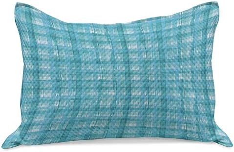 Амбезон Апстрактни плетени ватенка перници, морски стил нацртани четки ленти монохроматски карирани инспирирани, стандардна