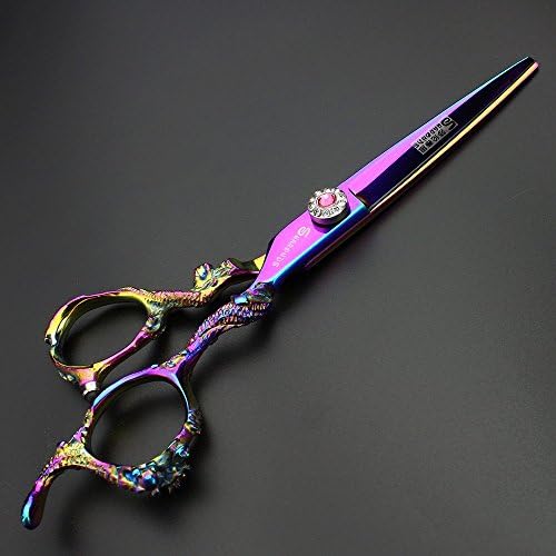Јапонски 6-инчен фризерски салон стил алатки сечење ножици+Чистење ножици змеј шема