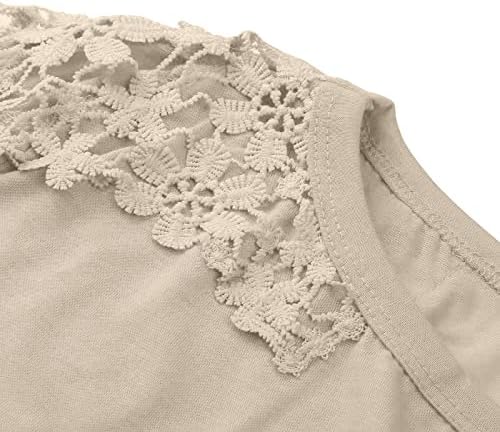 Женска шуплива маица цврста боја со долги ракави со долги ракави, маички кошули чипка чиста пукаловер тенок фит блуза врвови