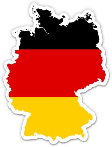 Германско Знаме Облик на Германска Земја-3 Винил Налепница-За Автомобил Лаптоп Шише Со Вода Телефон - Водоотпорен Налепница