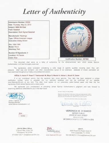 Вили Мејс Хенк Арон Стен Музиал 3.000 Хит Клуб потпиша Бејзбол ЈСА Коа - Автограм Бејзбол