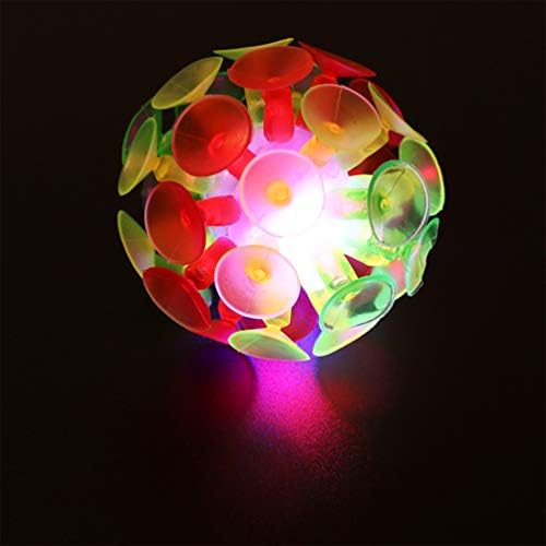 Nuobesty 7pcs осветли вшмукување чаша топка играчка сјај во темно вшмукување чаша играчки смешни деца играчки интерактивна игра