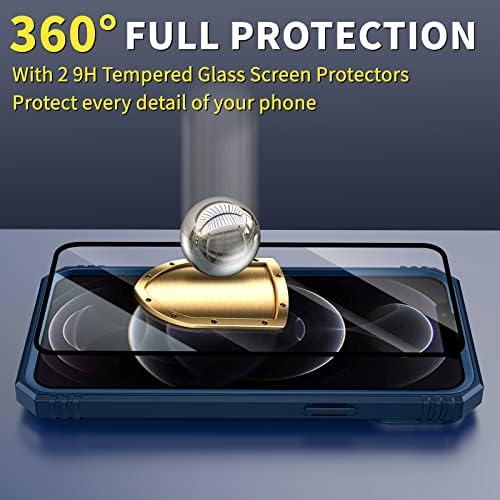 помпвла за Iphone 12 Pro Max Случај [со 2 Заштитници На Екранот Од Калено Стакло] [Заштита Од Капка Во Воено одделение] Со Магнетна