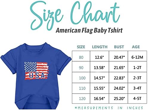 Бебе американско знаме кошула САД 4-ти јули маица Патриотски starsвезди ленти со кратки ракави на денот на независноста