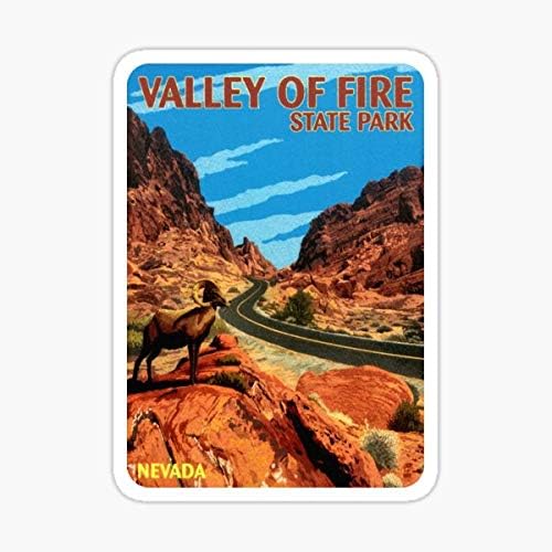 Државен парк долина на оган Невада гроздобер налепница за патувања - налепница графичка - авто, wallид, лаптоп, ќелија, налепница