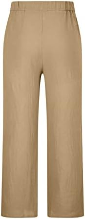 Дгоопд Машки Памучни Ленени Панталони Секојдневни Еластични Панталони За Влечење На Половината Јога Панталони Со Права Нога