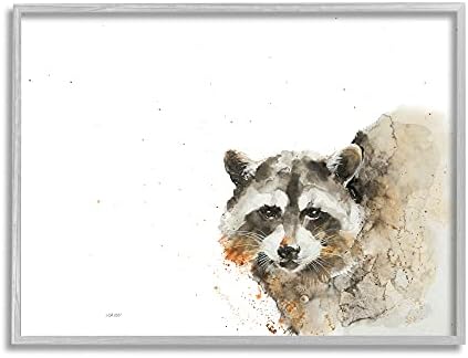 Sumbell Industries Forest Raccoon Awatchoror Portrete Современо апстрактно сликарство, Дизајн од Пети Ман Греј Рамчена wallидна