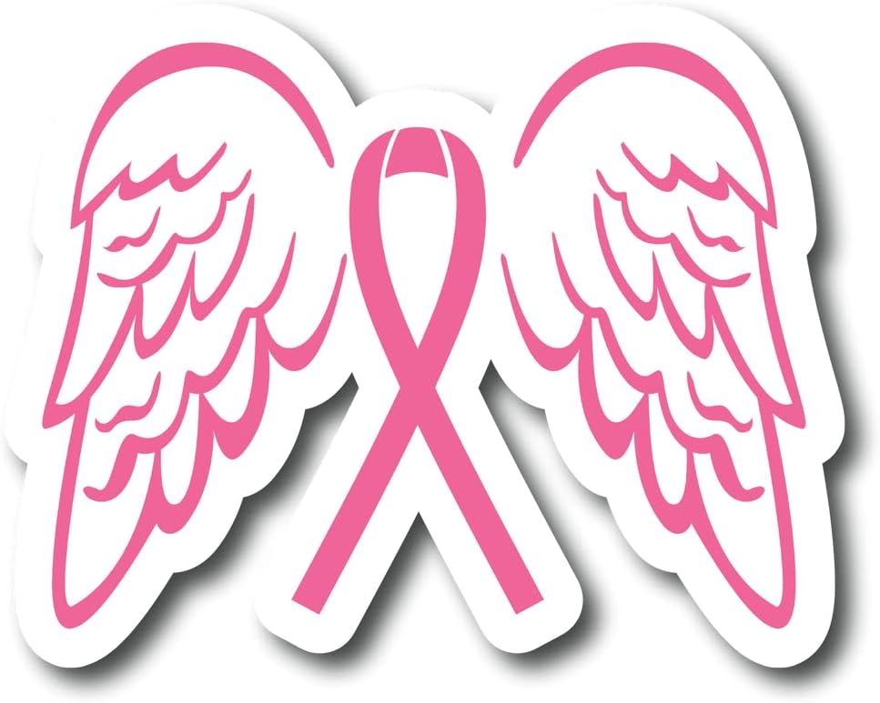 РАБОТНИ РАБОТНИ Ангелски крилја | Месец на свесност за рак на дојка | Одлична идеја за подароци | Налепница за декорации | 2 пакет | Налепници од 5 инчи | S11698