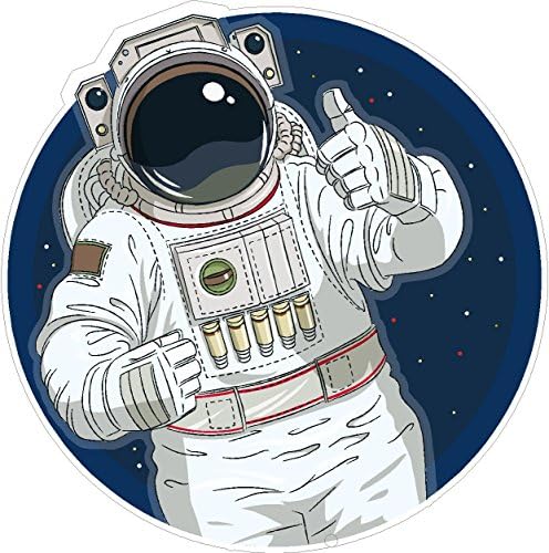 Овален астронаут ОК ГЕСТУРА 4x4 инчи Америка Американ Соединетите Држави налепница во боја Државен декл Винил - Изработено и испорачано во САД
