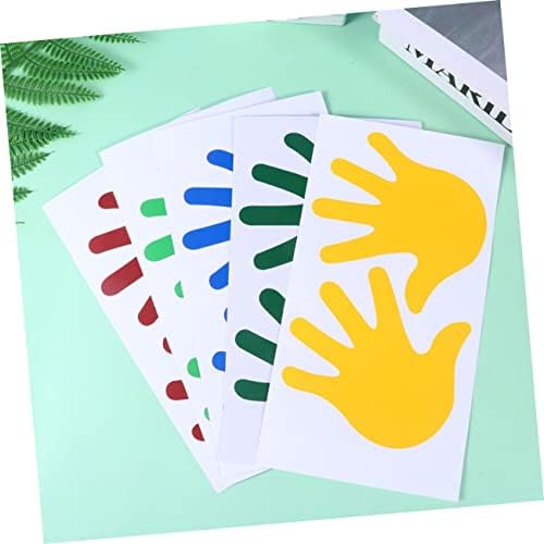 Веемон 20 парови Мала рака налепница за печатење на дланка дома декор за деца налепници шарени налепници рачно печатење wallид