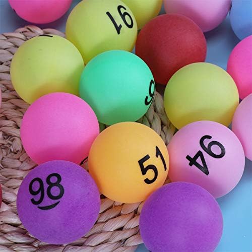 Топки за лотарија Toyvian, разновидни топки во боја на пинг-понг, нумерирани топки за тенис на табели 40мм за декорација на