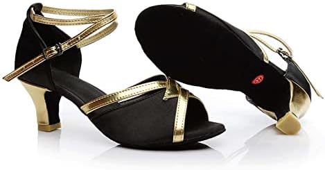 Rbculf женски танцувачки сандали со ниски потпетици Сандали Фустани чевли Отворени пети плажа Обични чевли пумпа за пумпа за