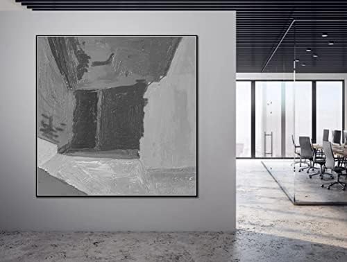 Големо минималистичко бело апстрактно сликарство бело модерна 3Д текстурирана wallидна уметност Големо бело апстрактно сликање
