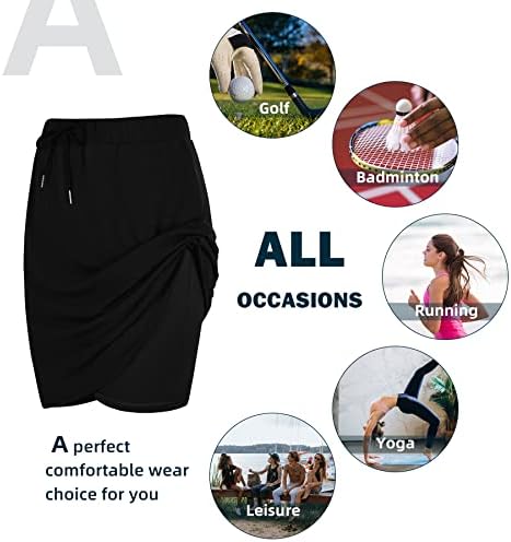 Зндо тениски здолништа за жени со џебови Атлетски колено должина Голф Скартс шорцеви шорцеви спортови здолниште на половината