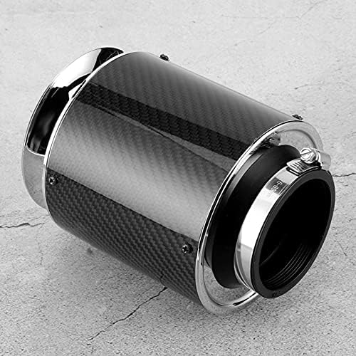 Филтер за воздух 76мм / 3in Универзална јаглеродна влакна Текстура Автоматски автомобил филтер за замена на алуминиум легура