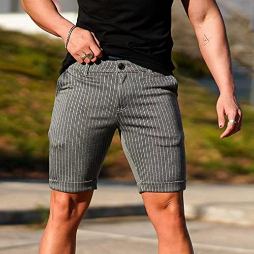 Шорцеви за мажи карирани плус големина обични панталони 2023 летни еластични половини со џемпери на џемпери надолу