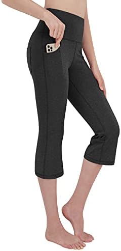 Hofi Bootcut јога панталони за жени, Control Control Bootleg хеланки со џебови