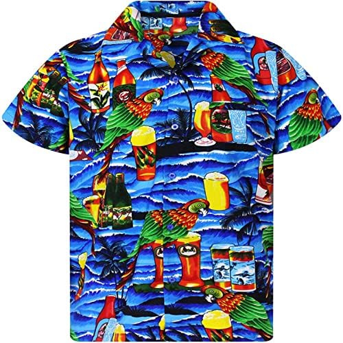 Кошули за летно вежбање за мажи Обични машки лабави лапави печати кратки ракави манжетни за копче на пристаништето, цветна блуза