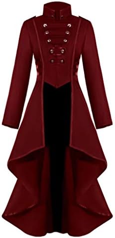 Rmxei палта за жени женски готски шетач копче чипка корсет за Ноќта на вештерките костумска палто за палто -палто -палто -палто