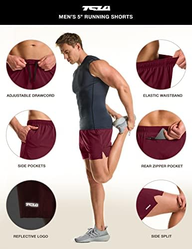 Активни шорцеви за трчање на мажите на TSLA, шорцеви за вежбање за вежбање, атлетски шорцеви за брза салата со џебови