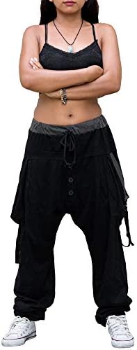 Lauseенски лабава харема салон панталони со џебови со џога памук еластична еластична половината џогери буги панталони