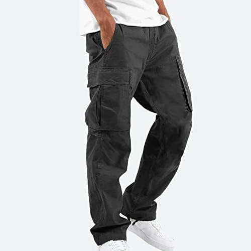 Менс тактички панталони опуштени вклопувани водат отпорни на вода, долги панталони Борба против карго работни панталони со повеќе
