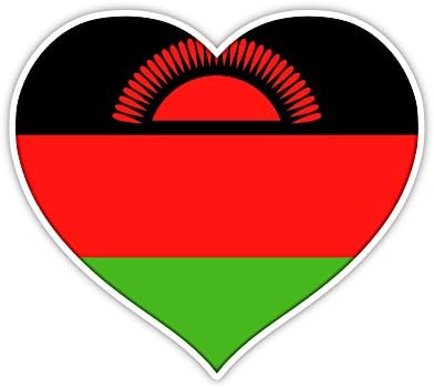 Знамето на Малави во Патриотис налепница за срцеви налепници 5 x 4