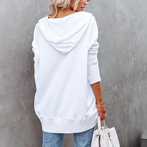 Жени со аспираторска облека лабава вклопена аспираторска маичка со џемпер со долги ракави Хенли Внек салон облека 2023 г.