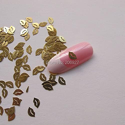 MS81 100PCS злато симпатична усна деко-нокти налепница на налепница за нокти за украсување што не-лепете налепница