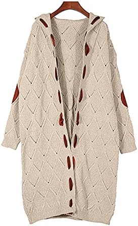 Кардиган за жени со преголем лабав кабел плетен џемпер Отворен предна бујна трикотажа кимоно палто Туника врвови