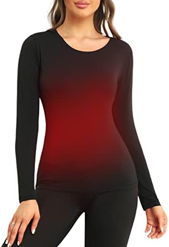 Топлинска топлинска топлинска долна облека за женски основен слој со руно наречен лесен долг ракав топла кошула ладно време