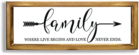 Семејни знаци на Маоерзаи за домашен декор 6x16 инчи, инспиративни цитати Семејство рустикални дрвени знаци wallид виси спална