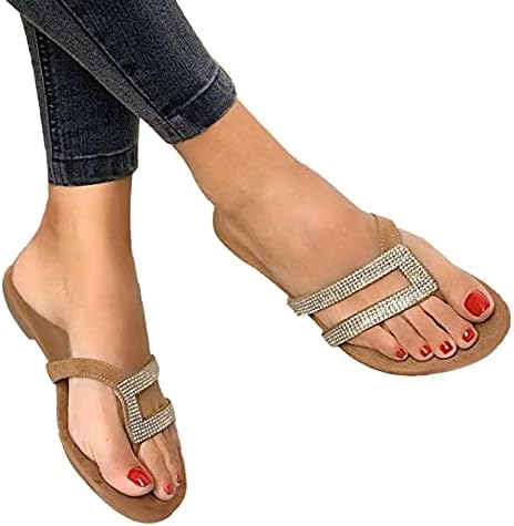IQKA жени летни влечки за продолжение на сандали со клип пети Флип апостолки отворени пети лизгаат на рамни чевли удобни слајдови